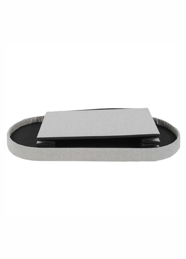 Banc coffre pliable ovale en tissu Gris