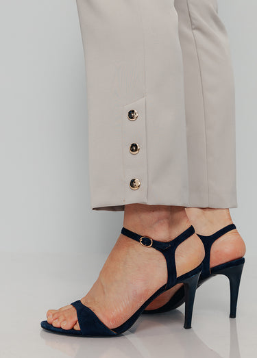 Pantalon droit 7/8e uni infroissable Sable
