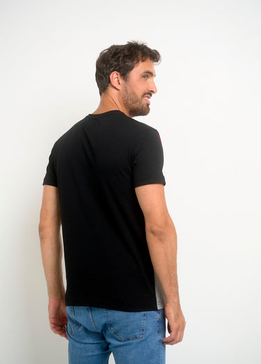 T-shirt tricolore logo poitrine Noir