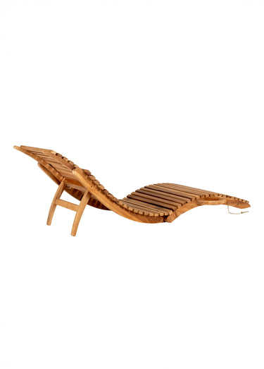 Chaise longue pliante en bois de teck Naturel