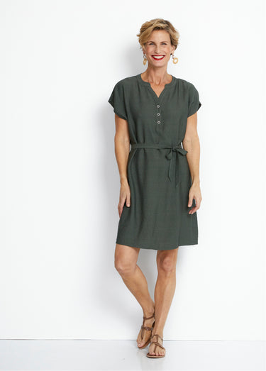 Robe-housse courte manches kimono Kaki