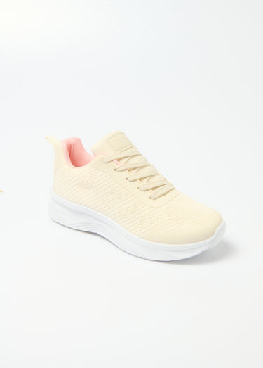 Baskets de sport en mesh avec lacets Beige