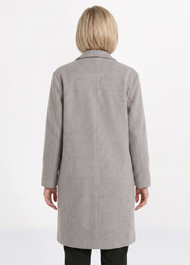 Manteau double boutonnage col tailleur Gris