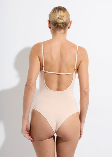 Body invisible microfibre à bretelles Beige