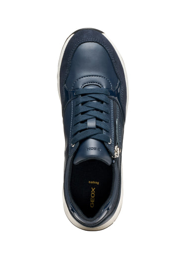Baskets compensées lacets et zips Bleu Marine