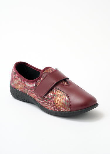 Derbies cuir grande largeur extensibles Bordeaux