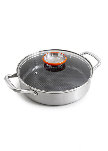 Sautoir 24cm triplex + couvercle Blackcube Gris