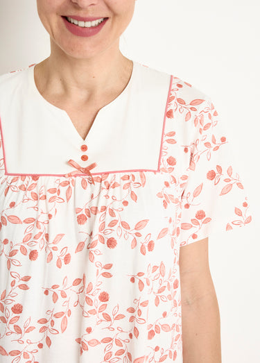 Chemise de nuit confort mi longue imprimée Terracotta