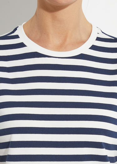 T-shirt marinière en coton stretch Marine / Blanc