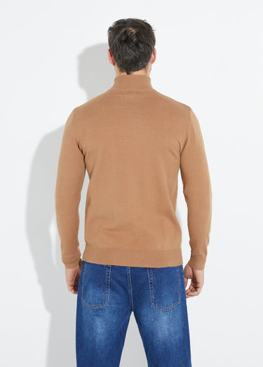 Pull col montant toucher cachemire Camel