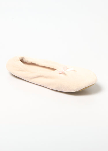 Chaussons ballerines velours élastiqués Rose Clair