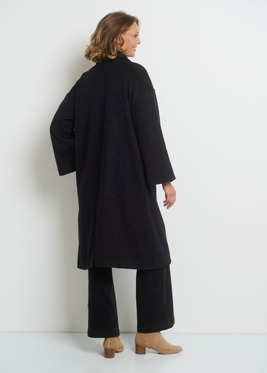 Manteau chaud avec manches évasées Charbon