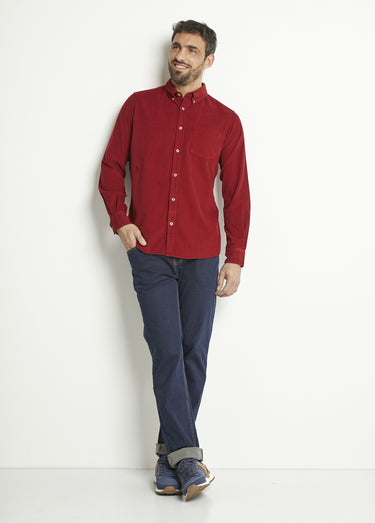 Chemise manches longues velours milleraies Rouge