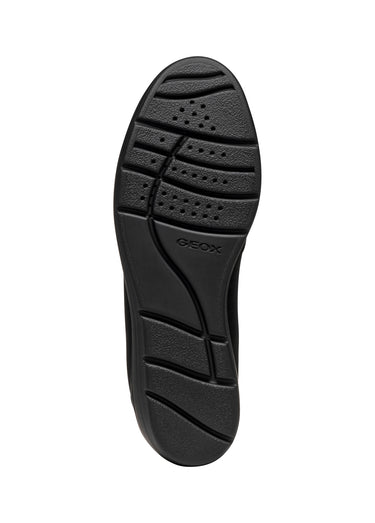 Mocassins compensés cuir suédé et vernis Noir