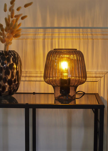 Lampe à poser en verre fumé coloré 2G Gris