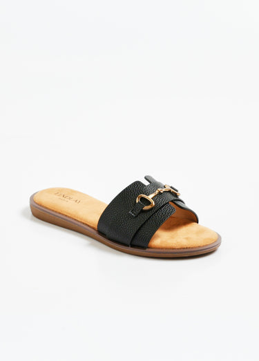 Sandales façon mules avec détail métal Noir