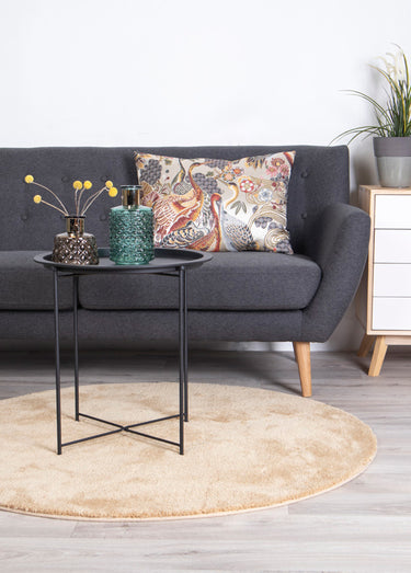 Petite table d’appoint ronde en acier Noir