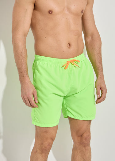 Short de bain avec motif réactif à l'eau Vert Fluo