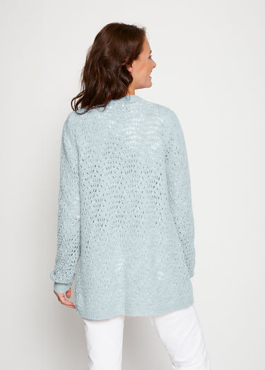 Gilet maille ajourée effet poilu Ciel