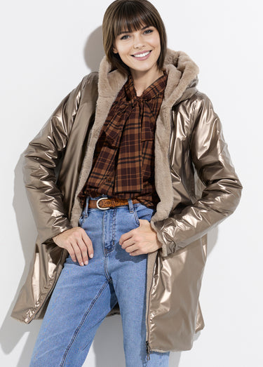 Parka réversible déperlant / fourrure 1 Bronze
