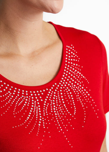 T-shirt court manches courtes Rouge