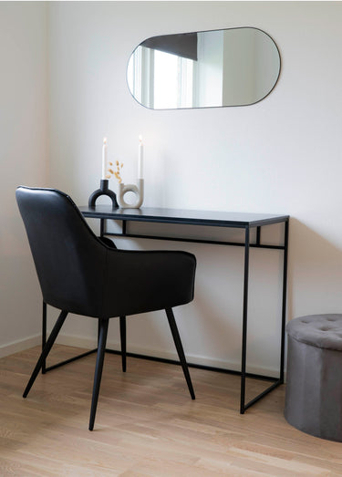 Bureau haut style épuré, acier foncé Noir