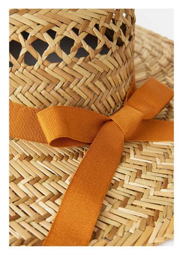 Chapeau capeline paille naturelle avec ruban Naturel