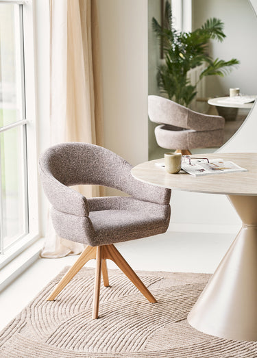 Chaise pivotante en tissu DOVER, 1M Marron