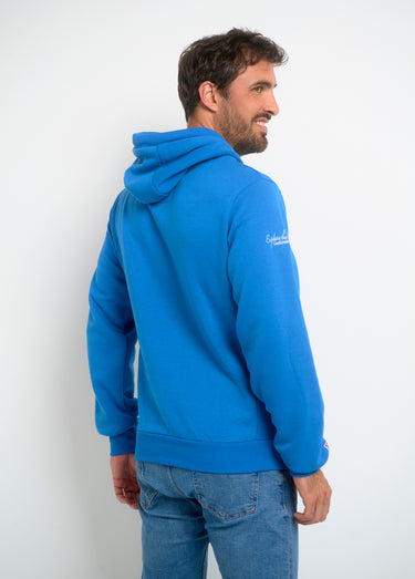 Sweat à capuche demi zip manches longues Bleu Royal