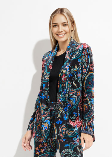 Veste en velours, imprimé cachemire Noir Imprime