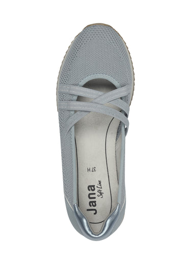 Ballerines élastiquées semelle compensée Gris