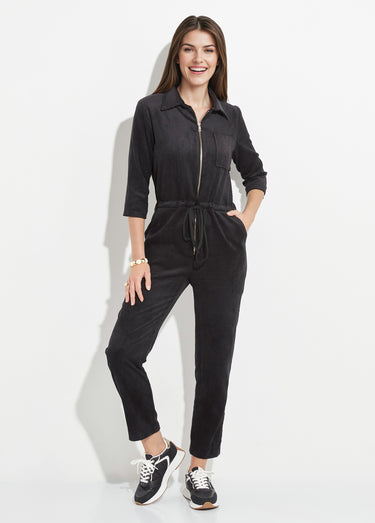 Combipantalon en velours à grosses cotes Noir
