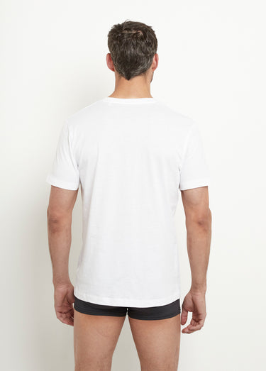 T-shirt col V manches courtes clair Blanc