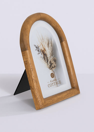 Cadre photo en bois, forme arche Marron