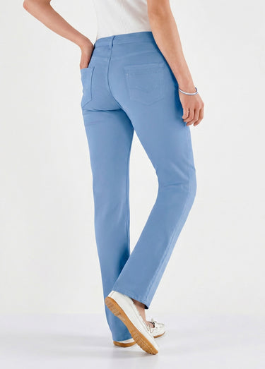 Le pantalon 5 poches brodé Ciel