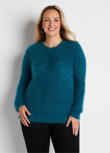 Pull maille douce effet poilu Canard