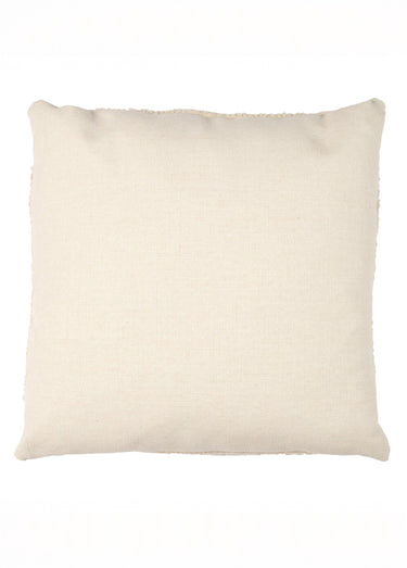 Coussin déco carré en maille bouclette Blanc