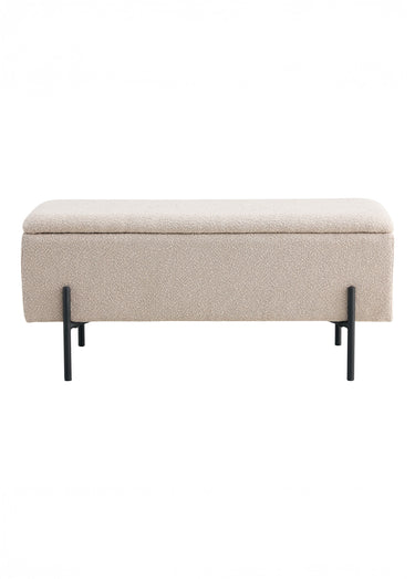 Banc bouclette coffre de rangement 1B Beige