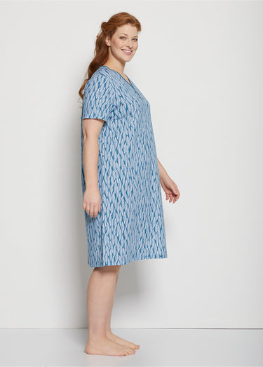 Chemise de nuit tee-shirt mi-longue Imprime Bleu Canard