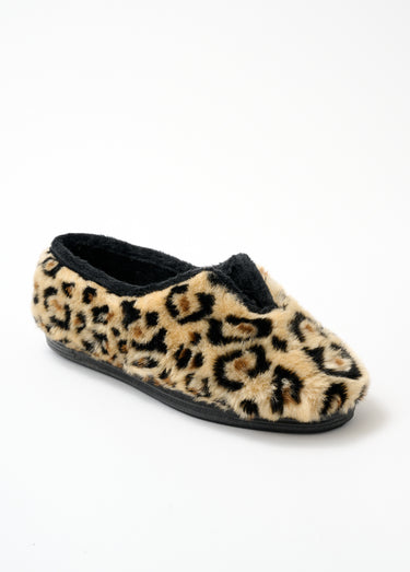 Chaussons à enfiler grande largeur Imprime Leopard