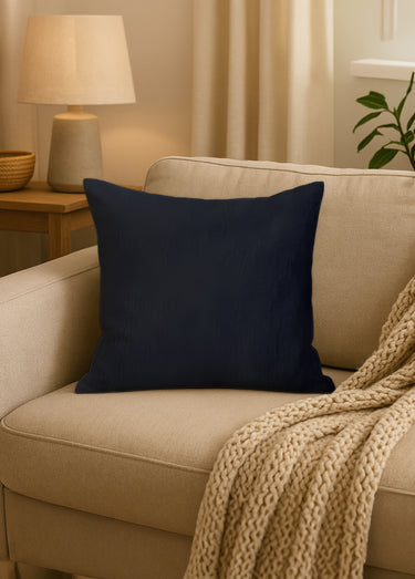 Housse de coussin unie entretien facile Marine