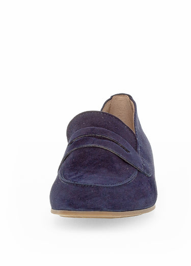 Mocassins en cuir nubuck avec bout amande Marine