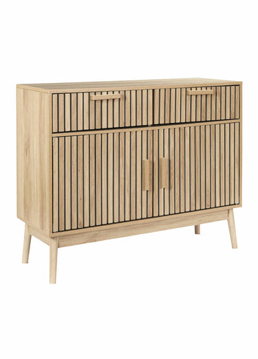 Buffet 2 portes, bois façon claustra Marron