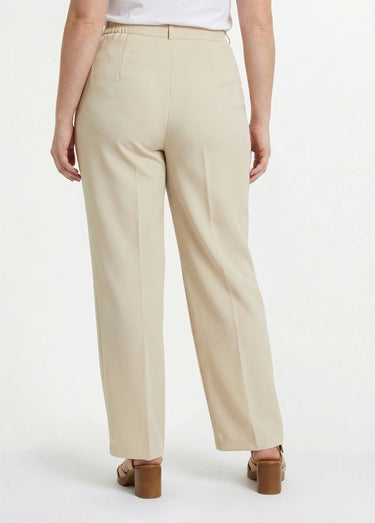 Pantalon droit uni taille semi élastiquée Sable
