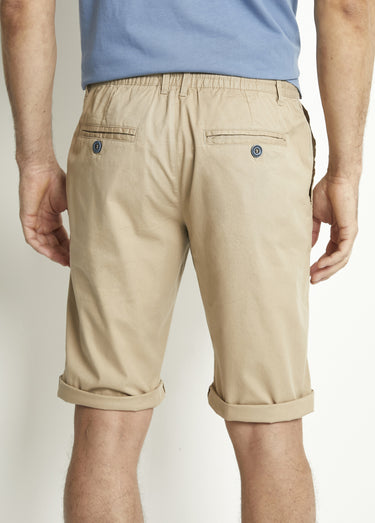 Bermuda coton ceinture élastiquée Beige