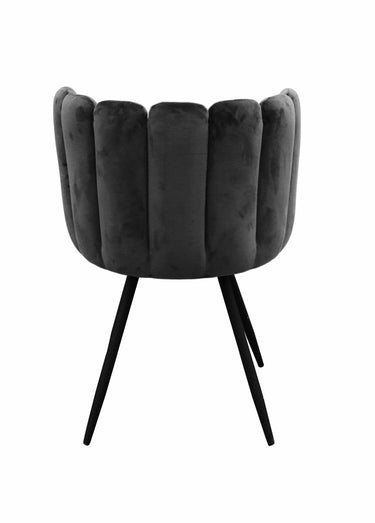 Chaises velours dossier capitonné 1G Noir
