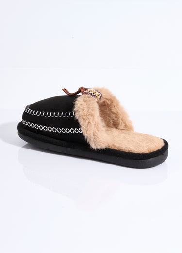 Mocassins fourrés, avec dessus suédine Noir