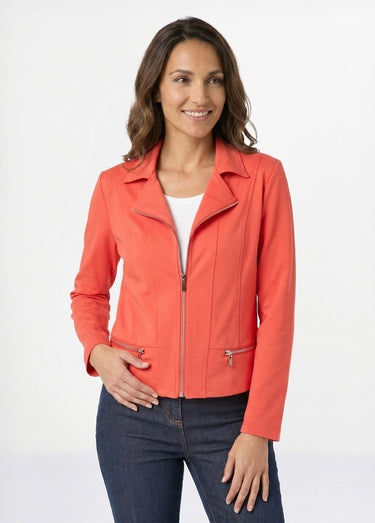 Veste courte zippée droite maille milano Capucine