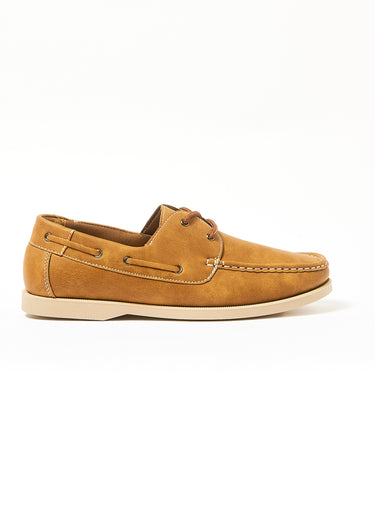 Chaussures bateau cuir Camel