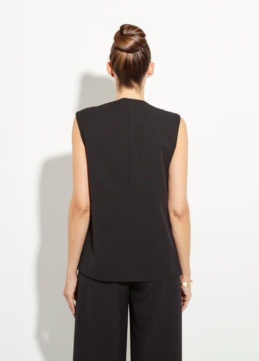 Gilet costume sans manches bouton côtés Noir